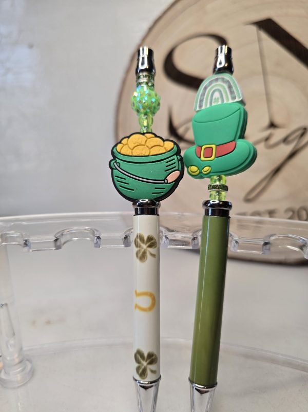 St. Patricks Day, Pot of gold Sublimation and beaded ink pens.