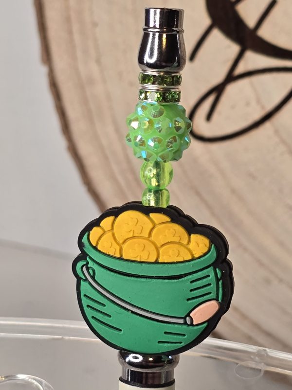 St. Patricks Day, Pot of gold Sublimation and beaded ink pens.