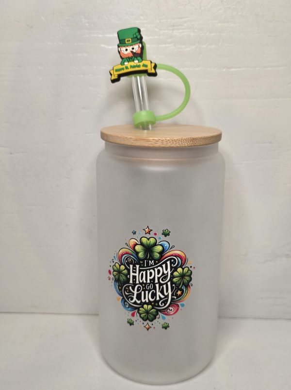 St. Patrick's Day, 16 OZ frosted tumbler. Pinches get stitches. UV DTF