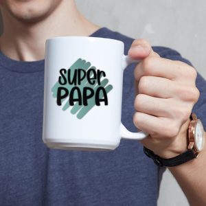 Super Papa Fathers Day 15 Oz Coffee Mug Ceramic Tea Cup Hot Chocolate Mug UV Transfer Gift For Dad Papa Father Coffee Cup Super Papa Fathers Day 15 Oz Coffee Mug Ceramic Tea Cup Hot Chocolate Mug UV Transfer Gift For Dad Papa Father Coffee Cup