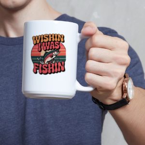 Fathers Day Wishin I Was Fishin 15 Oz Coffee Mug, Fishing Dad Mug, Fisherman Coffee Cup, Funny Fishing Gift For Dad, Fish Lover Tea Cup Fathers Day Wishin I Was Fishin 15 Oz Coffee Mug, Fishing Dad Mug, Fisherman Coffee Cup, Funny Fishing Gift For Dad, Fish Lover Tea Cup